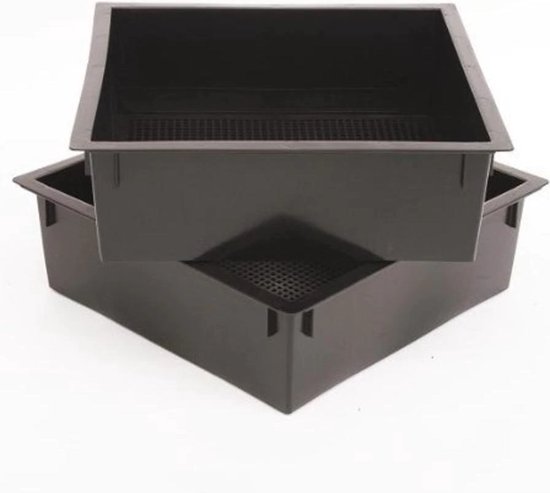Wormenhotel 64L - Billiebin 4 laags starter kit (zwart) - Incl. filter/kweekgrond/bedding/instructieboekje > Excl. wormen - 100% gerecycled voedselveilig kunststof wormenbak - Wormentoren compostbak met opvangbak en tapkraantje | Billiebin