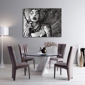 Luxe Canvas Schilderij Jazz Woman | 40x60 | Woonkamer | Slaapkamer | Kantoor | Muziek | Design | Art | Modern | ** 4CM DIK! 3D EFFECT**