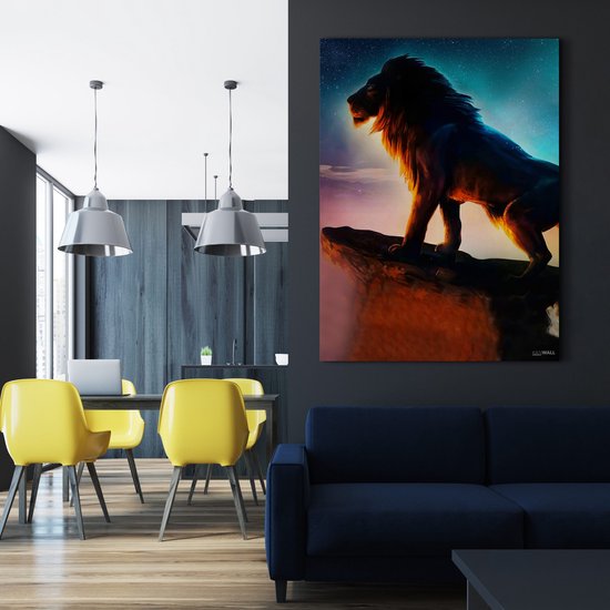 Luxe Canvas Schilderij Lion | 100x150 | Woonkamer | Slaapkamer | Kantoor | Muziek | Design | Art | Modern | ** 2CM DIK! **