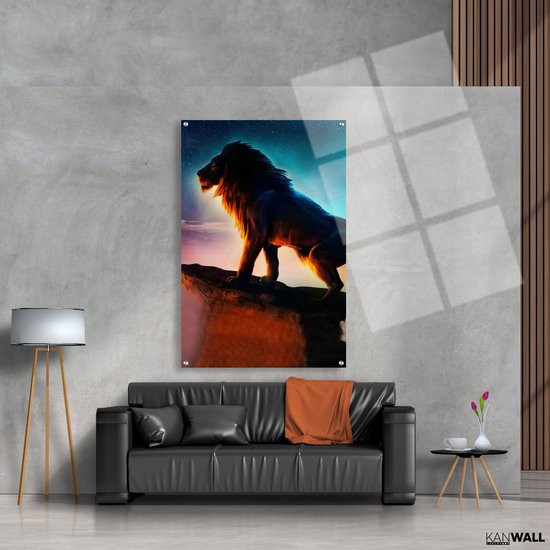 Luxe Plexiglas Schilderij Lion | 60x90 | Woonkamer | Slaapkamer | Kantoor | Muziek | Design | Art | Modern | ** 5MM DIK**