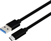 NÖRDIC USBC-N1038 USB-C naar USB-A kabel - USB3.2 Gen1 - 5Gbps - PD 60W - 5m - Zwart