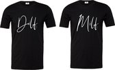 Shirts koppel set Dilf en Milf-zwart-korte mouwen-Maat Xl