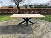 Table de jardin / table à manger industrielle Douglas 300cm avec base Matrix noir mat pour l'intérieur et l'extérieur