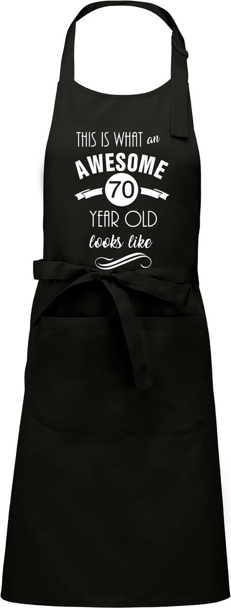 Awesome 70 year - 70 jaar cadeau - keukenschort - BBQ schort - verjaardag - zwart