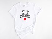 Lykke Merry Christmas T-Shirt | Kerst | Mannen - Vrouwen - Unisex | Katoen | Wit | Maat  L