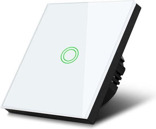 Maclean - Commutateur tactile Interrupteur d'éclairage Interrupteur croisé Interrupteur mural Interrupteur d'escalier avec changement de couleur LED Rétroéclairage Interrupteur encastré 1 pli rond Wit