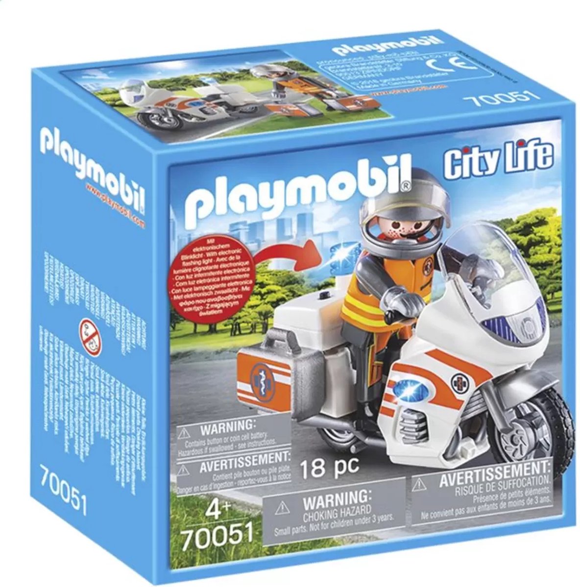 Playmobil City Life Motocyclette de médecin urgentiste avec