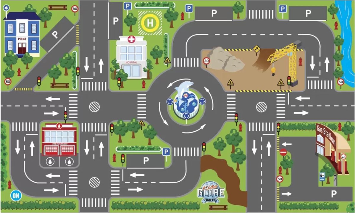 Kids Globe Speelkleed Verkeer met Led verkeerslichten — afbeelding 6