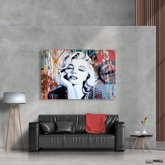 Luxe Plexiglas Schilderij Marilyn Monroe | 100x150 | Woonkamer | Slaapkamer | Kantoor | Muziek | Design | Art | Modern | ** 5MM DIK**