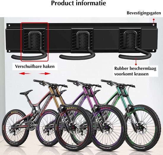 Fiets Ophangsysteem - Gereedschapshouder - Fietshaak - Fiets Ophangbeugel - Muurbeugel Fiets - Fietsenrek - Fietsbeugel van Merkloos — afbeelding 3