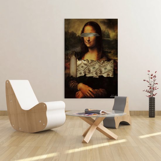 Luxe Canvas Schilderij Mona Lisa | 40x60 | Woonkamer | Slaapkamer | Kantoor | Muziek | Design | Art | Modern | ** 4CM DIK! 3D EFFECT**