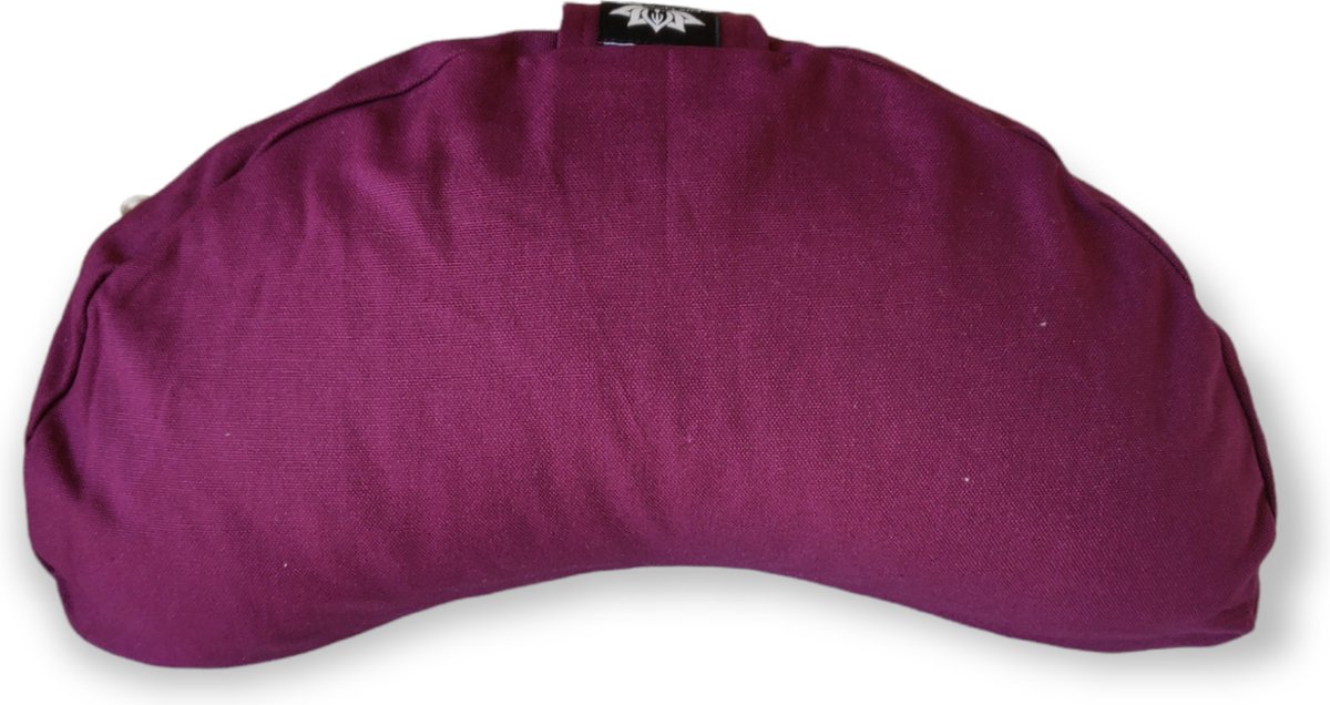 Om Namaste Halve Maan Meditatiekussen Zitkussen - Bordeaux Aubergine - Pro Moon
