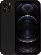 Smartphonica Telefoonhoesje Geschikt voor iPhone 12 Pro siliconen hoesje - Backcover Siliconen Case - Zwart geschikt voor iPhone 12 Pro
