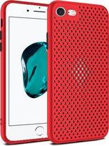 Smartphonica iPhone 6/6s Plus siliconen hoesje met gaatjes - Rood / Back Cover geschikt voor Apple iPhone 6/6s Plus