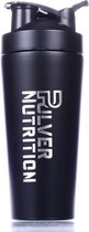 Pulver® - RVS Shakebeker - Proteïne en Eiwit Shaker & - Shake beker - BPA Vrij - 1000 ml - Shaker - Drinkfles - Zwart