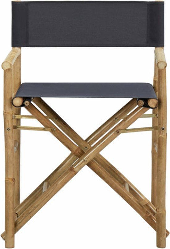 vidaXL - Regisseursstoelen - 2 - st - inklapbaar - donkergrijs - bamboe - en - stof van Vidaxl — afbeelding 4
