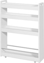Bol.com Mara Keukentrolley - Opbergrek - Smalle trolley - Praktisch - MDF - Wit - 60 x 18 x 82 cm aanbieding