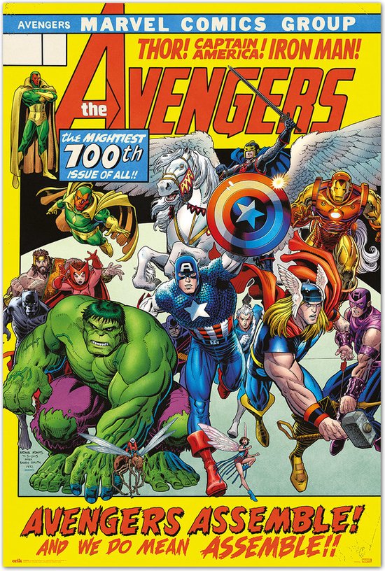 Poster Avengers  Marvel - comic - 100th issue - superhelden - Hulk - Iron Man - 61 x 91.5 cm