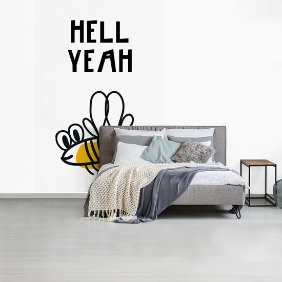 Illustration pour enfants avec la citation `` Hell yeah '' et une à 200x300 cm