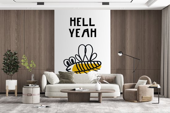 Illustration pour enfants avec la citation `` Hell yeah '' et une à 200x300 cm