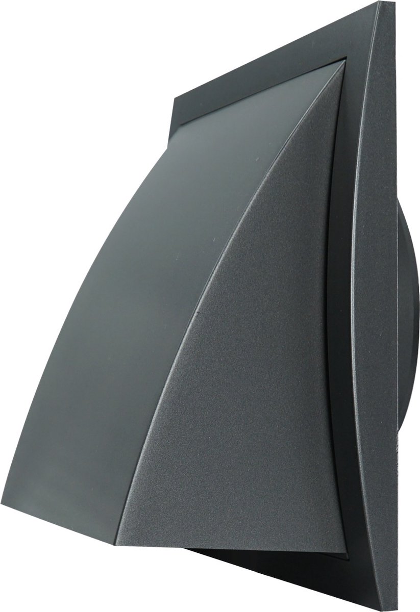 Paneir Airdesigns- ABS - opbouw - afvoer Ø 125 mm - centrale klep - 190 X 190 mm - zwart/antraciet