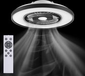 3D Air LED Plafondlamp Zwart met Ventilator - Winter en zomerstand met Full Room Circulatie - Incl. afstandsbediening