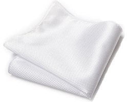 Pochet Zijde - Wit - Sorprese - pochette - heren - kleine ruit - Cadeau