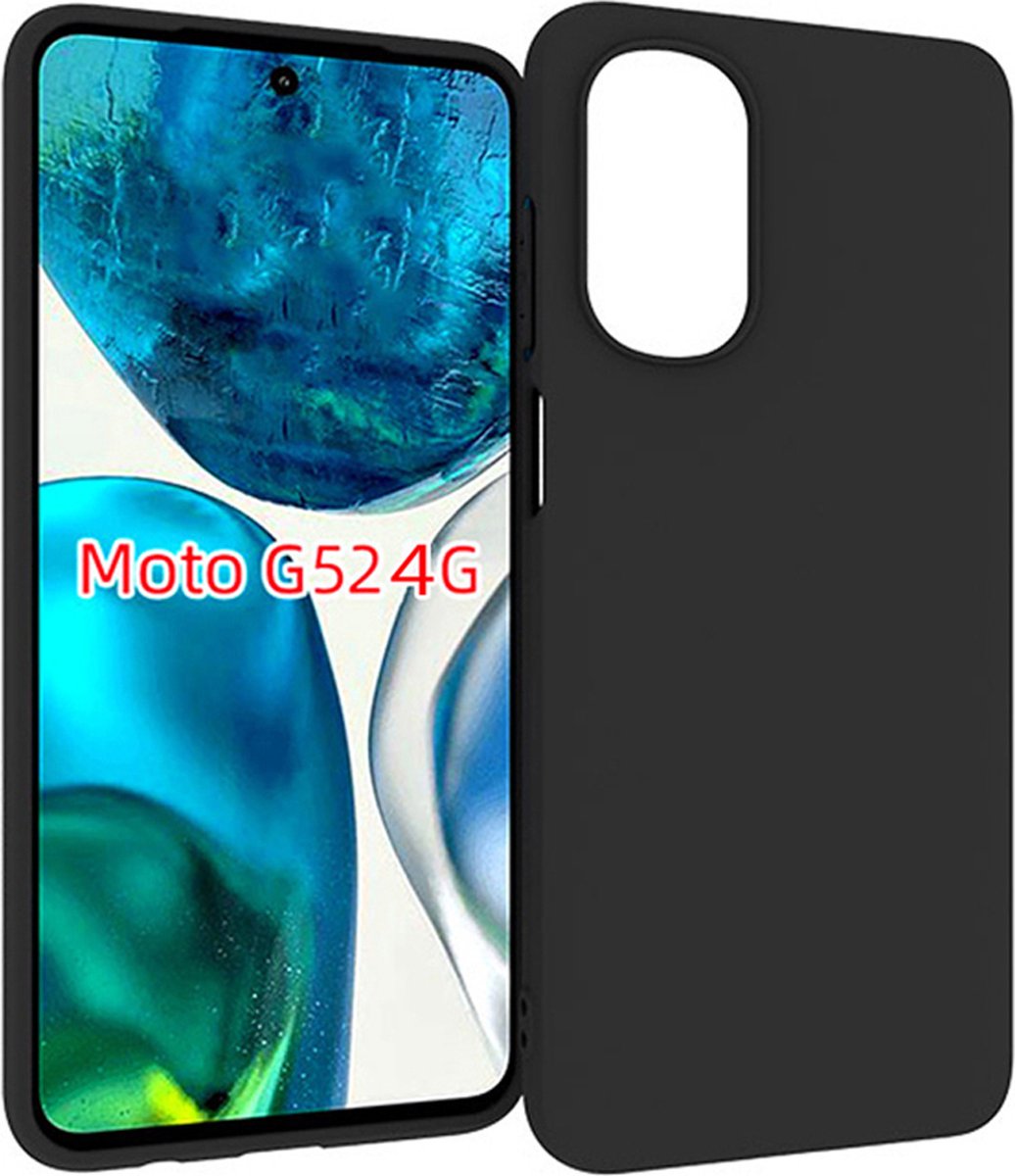 Geschikt voor Motorola Moto G52 Hoesje - Zwart Siliconen Case