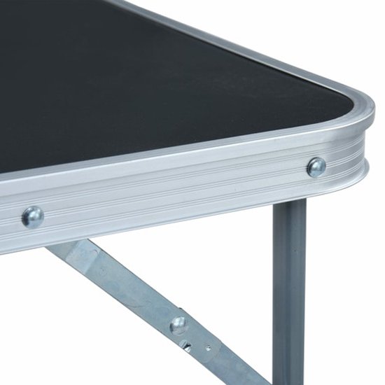 vidaXL - Campingtafel - inklapbaar - met - metalen - frame - 80x60 - cm - grijs van Merkloos — afbeelding 3