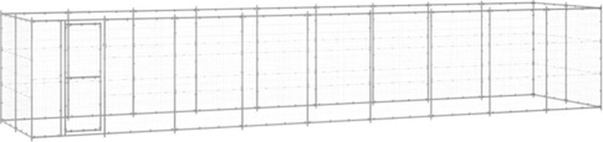 Bol.com vidaXL - Hondenkennel - 21,78 - m² - gegalvaniseerd - staal aanbieding