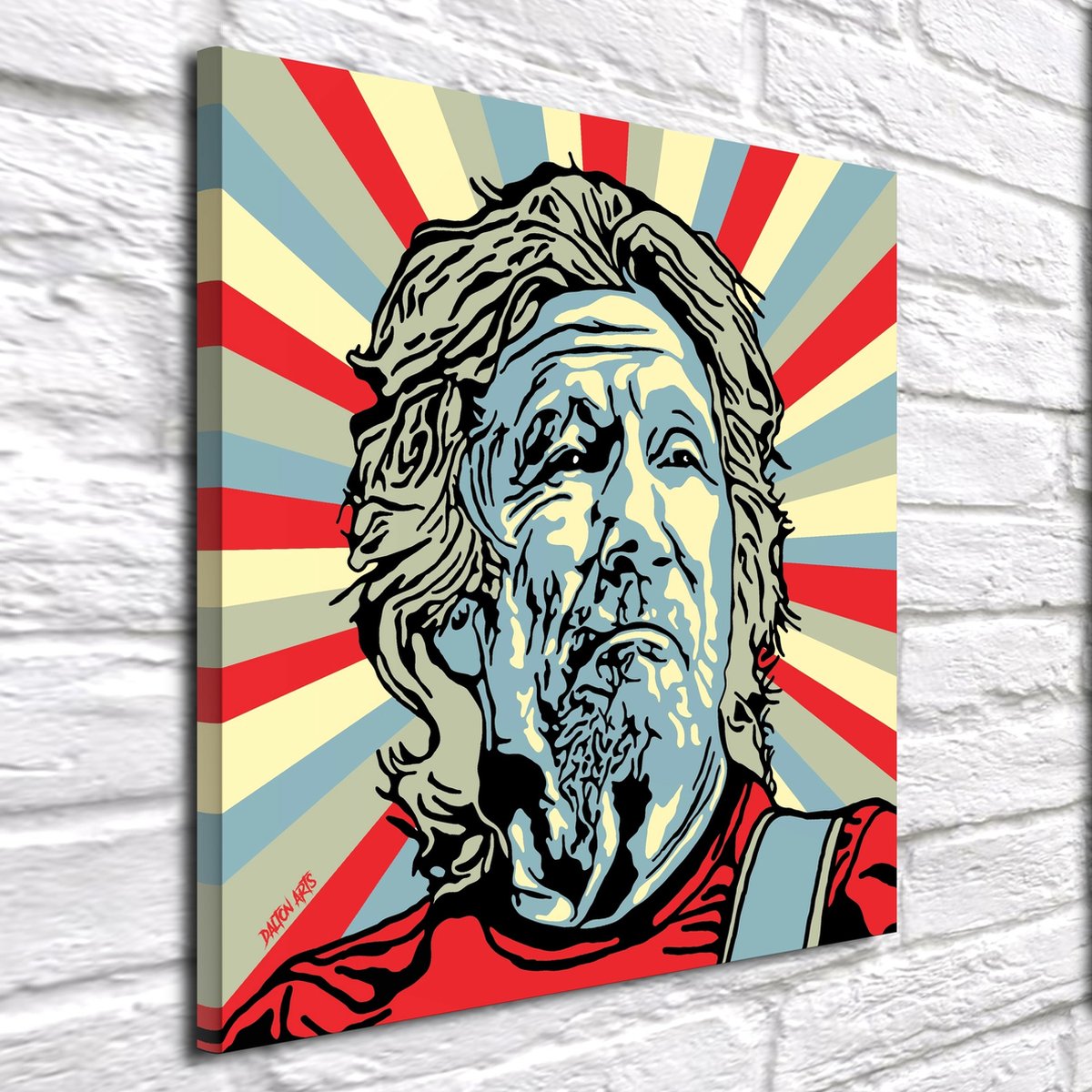 Pop Art Roger Waters Canvas - 100 x 100 cm - Canvasprint - Op dennenhouten kader - Geprint Schilderij - Popart Wanddecoratie