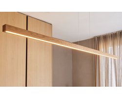 Hanglamp hout design - Hanglamp boven kookeiland - ByLum 120 Eiken l 100% massief hout - Led verlichting - Minimalistisch design - Hoogte instelbaar - Dimbaar