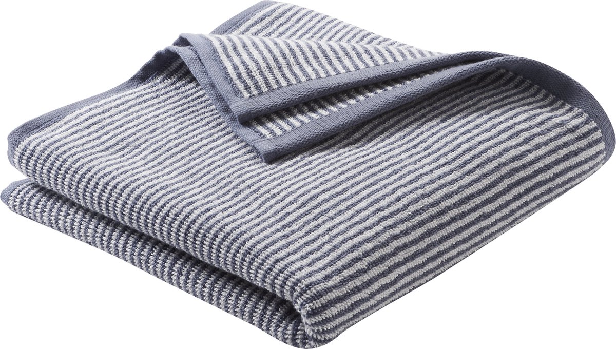 Living Crafts - Handdoek - 50x100 cm - Infinity Blue Stripe - Biologisch katoen