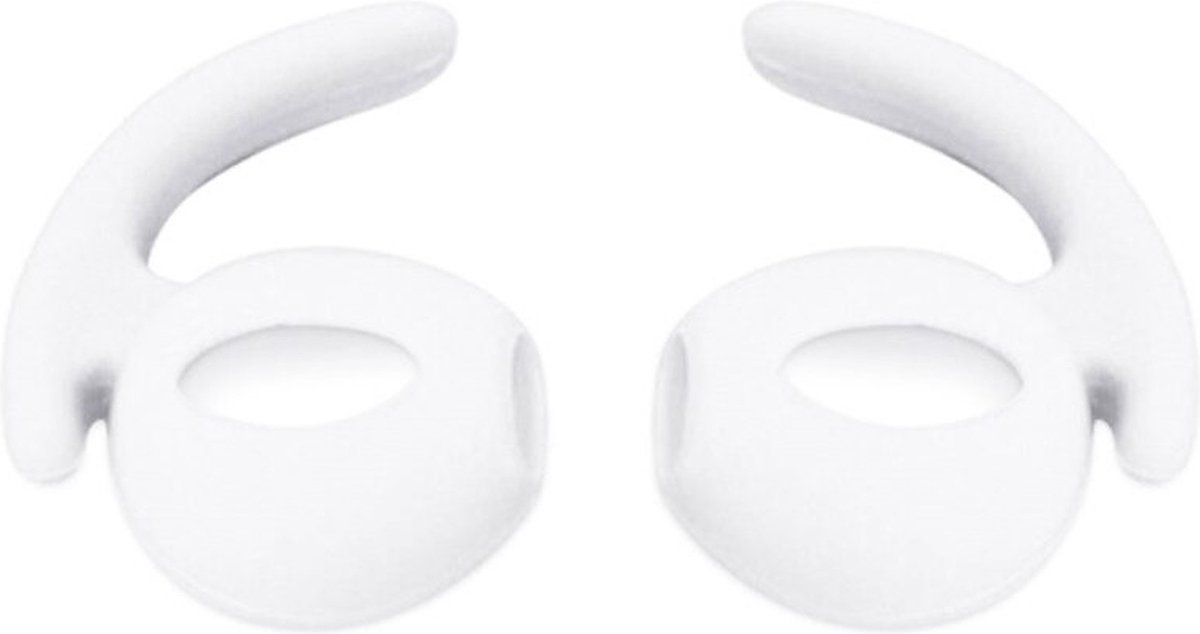DrPhone H1 Headset Caps Siliconen Oordopjes Cover Met Oorhaak Geschikt voor IOS Airpods 1 en 2 - Wit