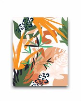 Schilderij  Tropische botanische abstracte bladeren 1 / Abstract / 50x40cm