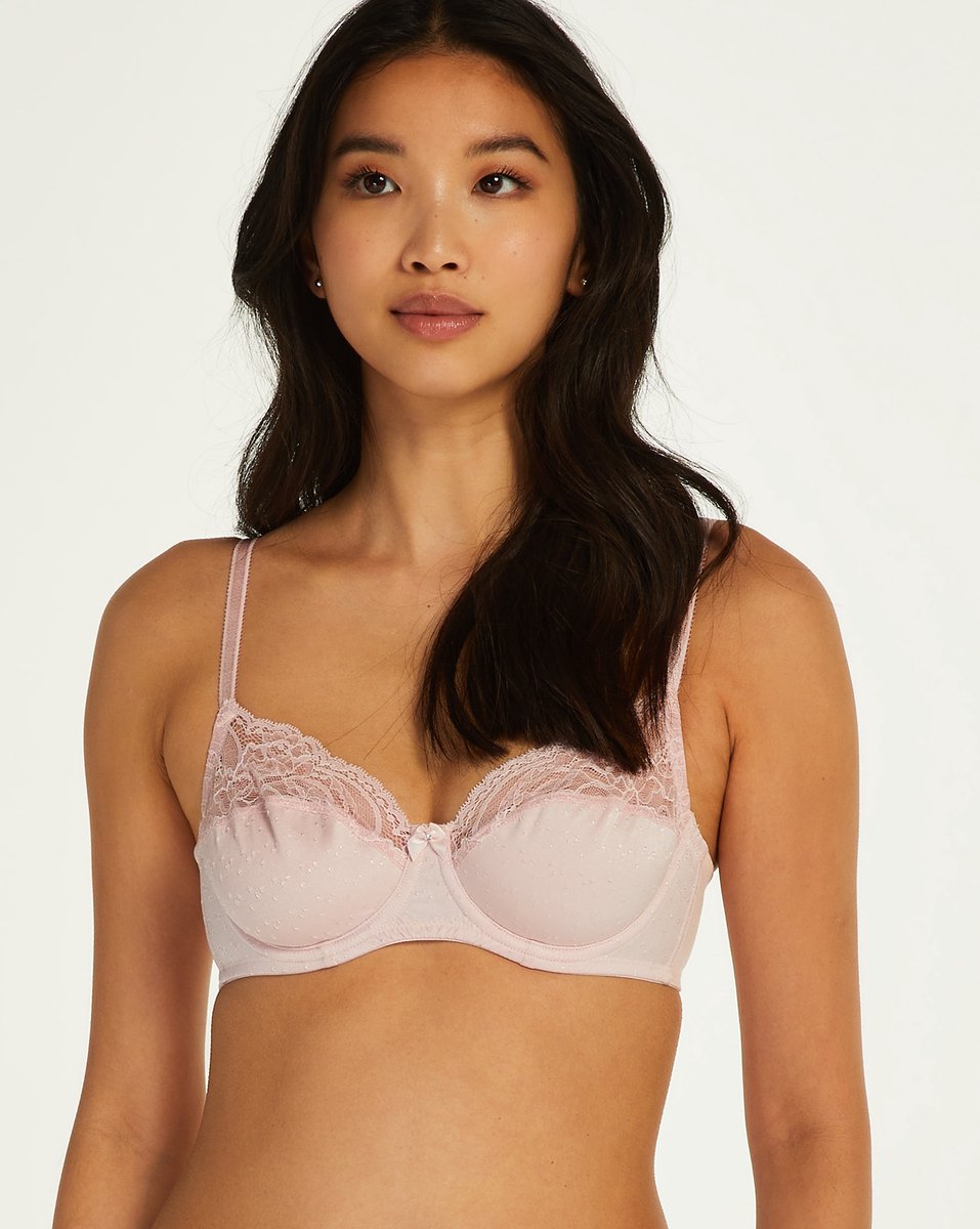 Hunkemoller Vicky faux leather padded push up bra with strappy