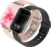 Bol.com Qlarck Smarthorloge met 1.78 inch scherm - Inclusief extra zwart bandje - Stappenteller - Smartwatch Android - Bericht n... aanbieding