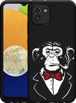 Hoesje Zwart Geschikt voor Samsung Galaxy A03 Chimp Smoking