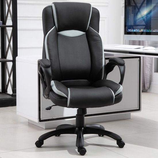 Vinsetto Bürostuhl mit Massagefunktion, ergonomischer Chefsessel mit Liegefunktion, höhenverstellbar drehbar Schreibtischstuhl mit Fernbedienung, Seitentasche, Kunstleder, Rosa