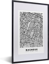 Fotolijst incl. Poster - Bagneux – Plattegrond - Frankrijk – Kaart – Stadskaart - 40x60 cm - Posterlijst
