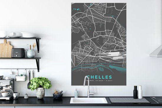 Affiche Plan – Carte – Plan de Ville – France – Chelles - 80x120 cm