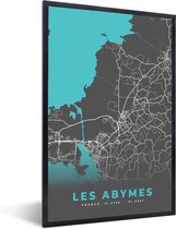 Fotolijst incl. Poster - Les Abymes - Frankrijk - Plattegrond - Kaart - Stadskaart - 40x60 cm - Posterlijst