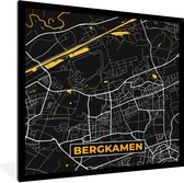 Fotolijst incl. Poster - Duitsland – Black and Gold – Bergkamen – Stadskaart – Kaart – Plattegrond - 40x40 cm - Posterlijst