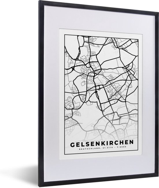 Fotolijst Incl Poster Kaart Plattegrond Gelsenkirchen Stadskaart X Cm Bol Com