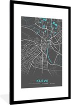 Fotolijst incl. Poster - Duitsland – Blauw – Kleve – Stadskaart – Kaart – Plattegrond - 60x90 cm - Posterlijst