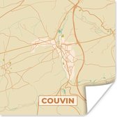 Affiche België - Couvin - Carte - Plan - Plan de ville - 50x50 cm
