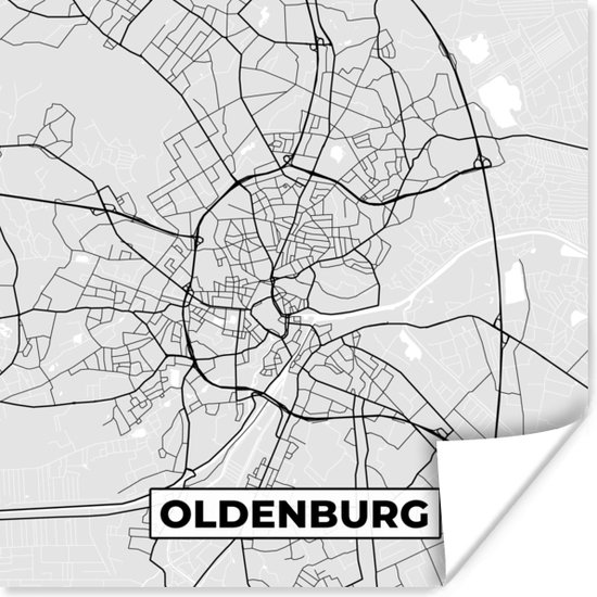 Poster Kaart - Stadskaart - Duitsland - Oldenburg - Plattegrond - 30x30 ...