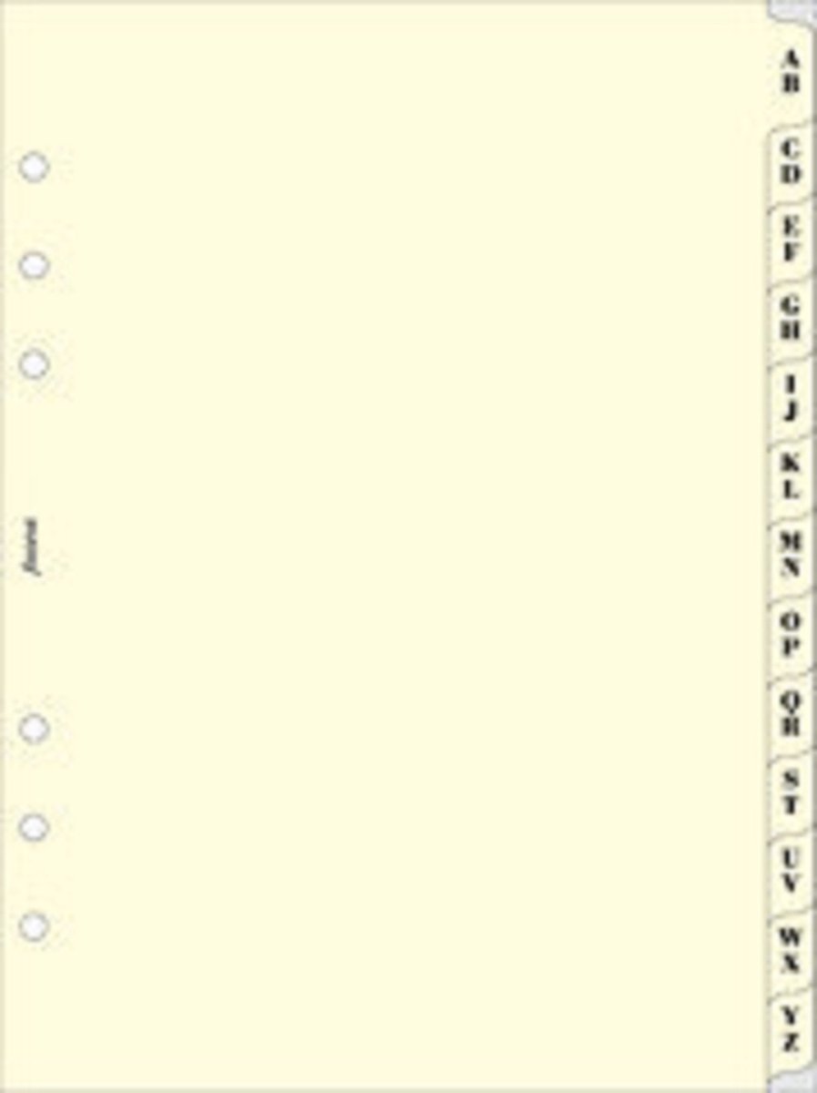 Filofax - vulling A5 - tabbladen jan-dec - crème