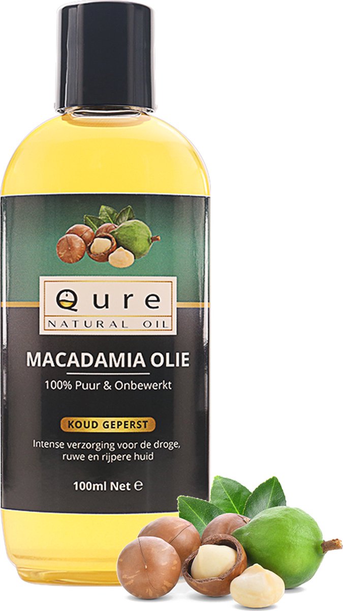 Macadamia Olie 100ml | 100% Puur & Onbewerkt | Macadamia Oil voor Haar, Huid en Lichaam