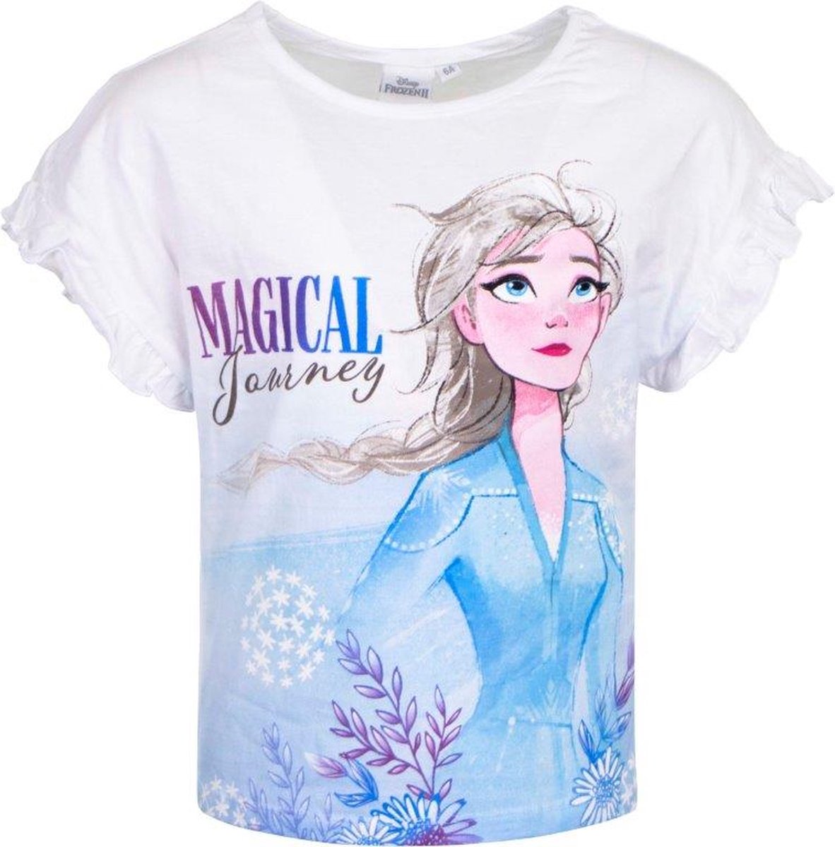 Disney Frozen t-shirt maat 128 - wit